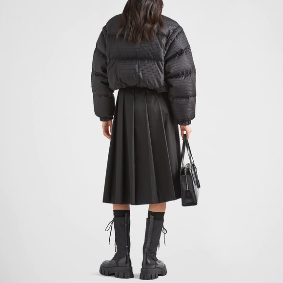 PRADA Re-Nylon Cropped Down Printed Jacket w/Detachable Sleeves Prada Sz 40/US 6 - Picture 4 of 7